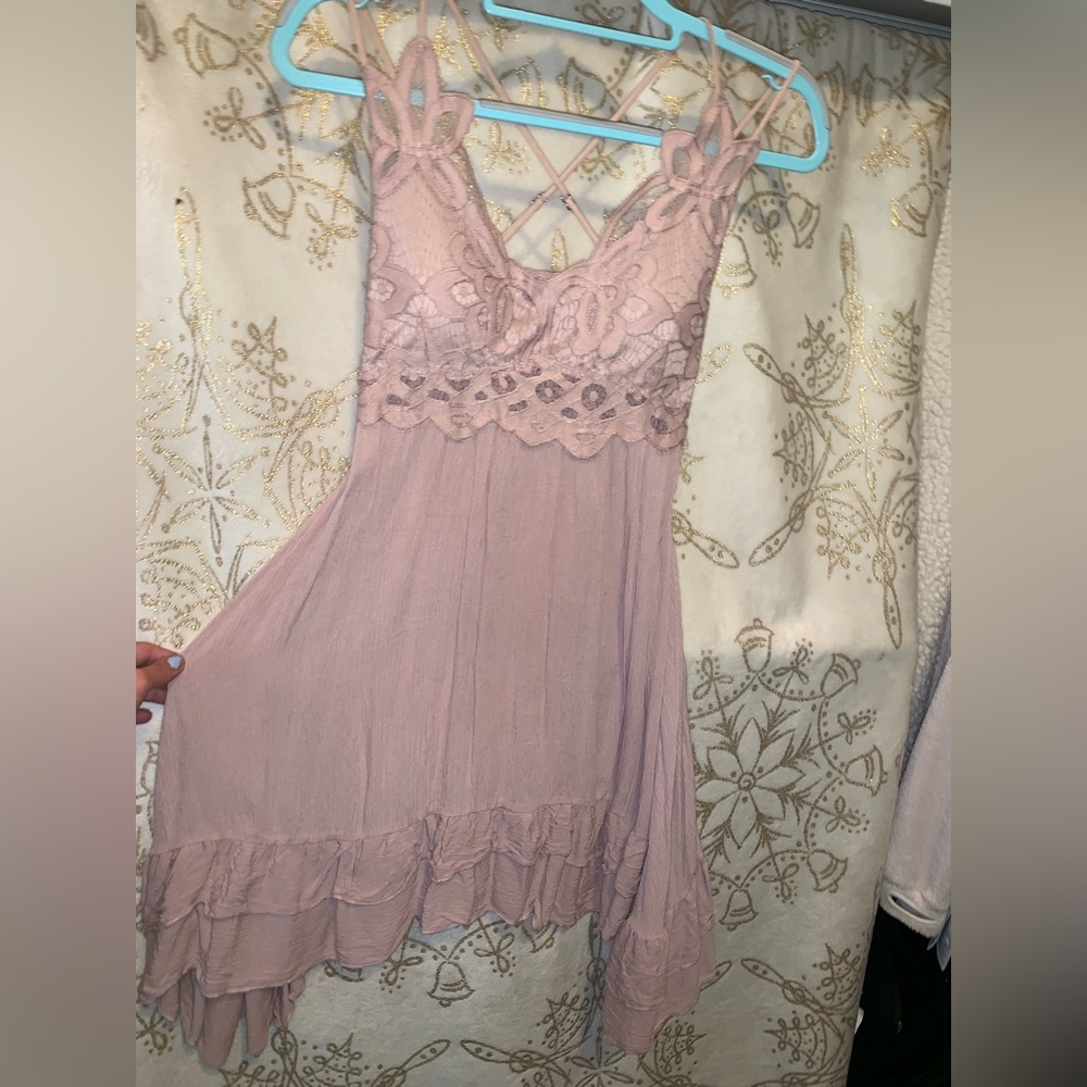 Nude/blush lace dress